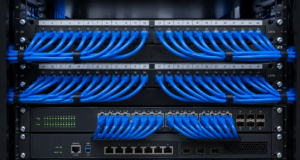 Cableado estructurado organizado en rack de red para empresas